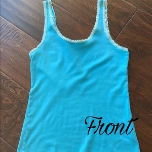 Billabong light blue lace trim tank